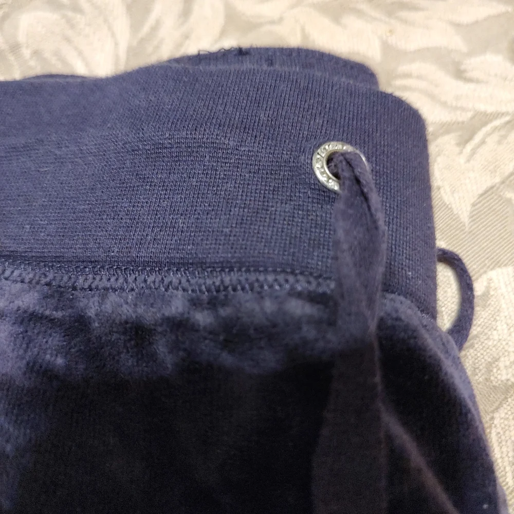 💜🍇💜 Luscious Plush Rhinestone Deep Grape Purple Velvet Velour Sweatpants - MT - Picture 6 of 8